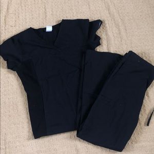 Small black scrub set